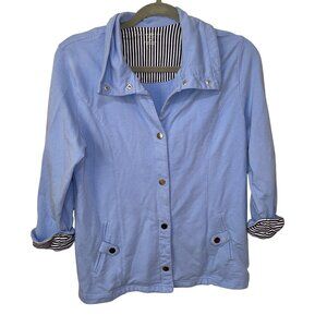 Karen Scott Sport Blue Cotton/Spandex Womens Jacket Medium